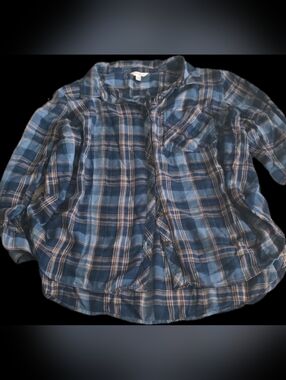 Terra & Sky Navy and Light Blue Plaid Shirt